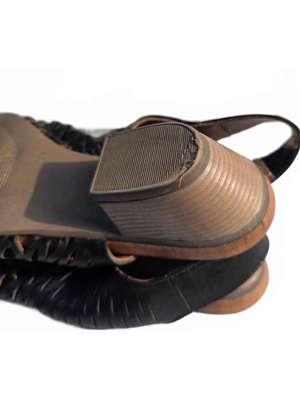 Bueno Lacey Black Leather Laser Cut Slingback Sandals Size 39 US 8.5 - Picture 12 of 12